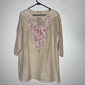 Chicos Embellished Blouse Tunic L